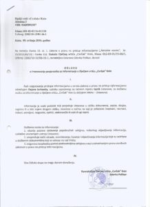 ODLUKA O IMENOVANJU POVJERENIKA ZA INFORMIRANJE
